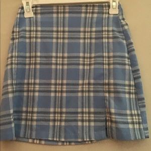 Checkered brandy mini skirt